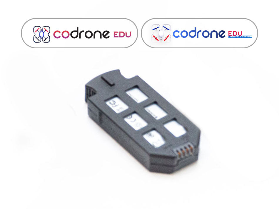 CoDrone EDU battery, with labels for the CoDrone EDU and the CoDrone EDU (JROTC edition)