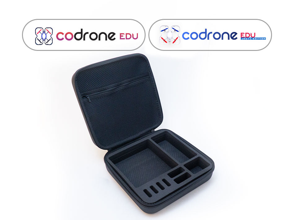CoDrone EDU carrying case with nothing inside and the CoDrone EDU label on it