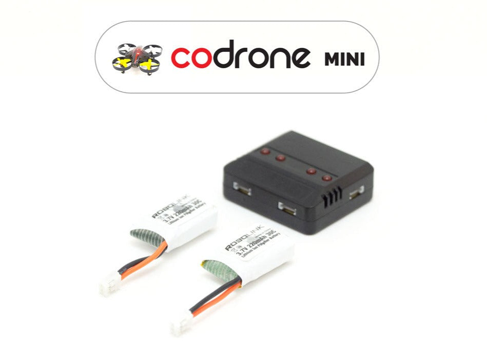 CoDrone Mini Power Pack contents, including 2 batteries