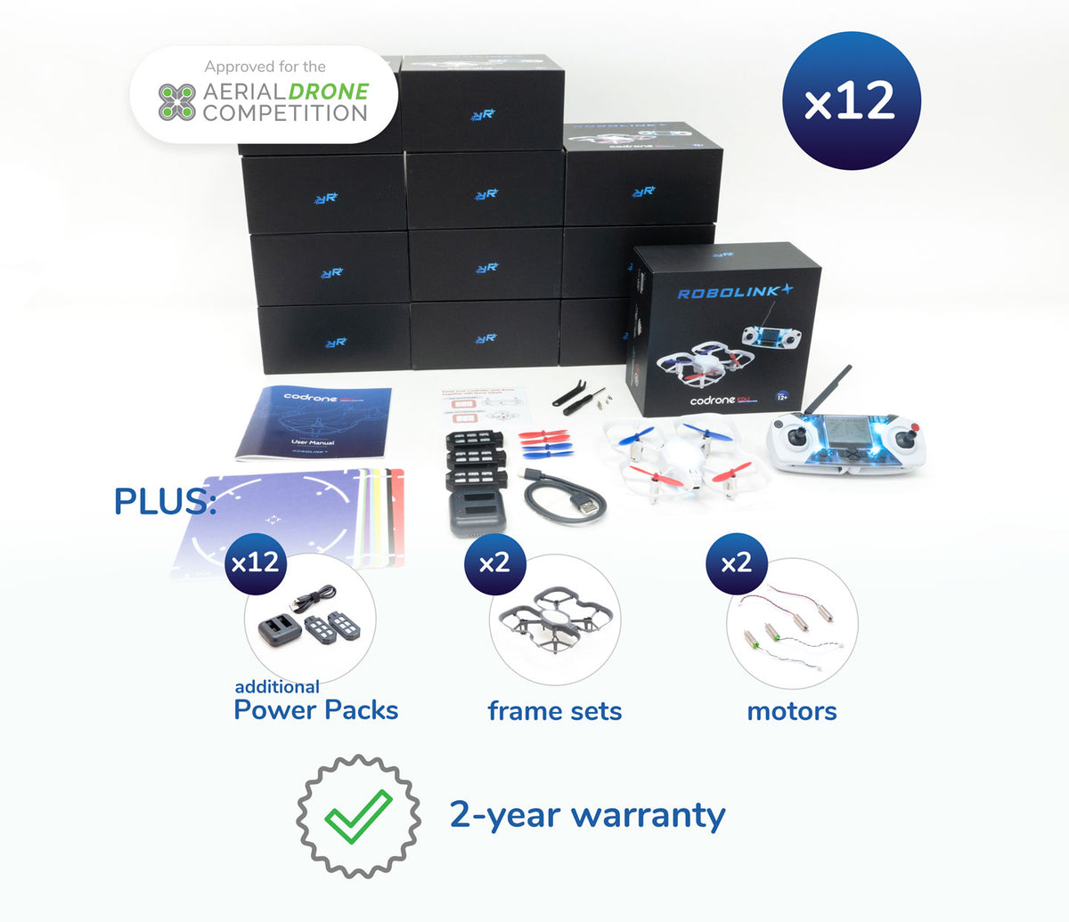 CoDrone EDU (JROTC ed.) - Classroom 12 Pack | Robolink