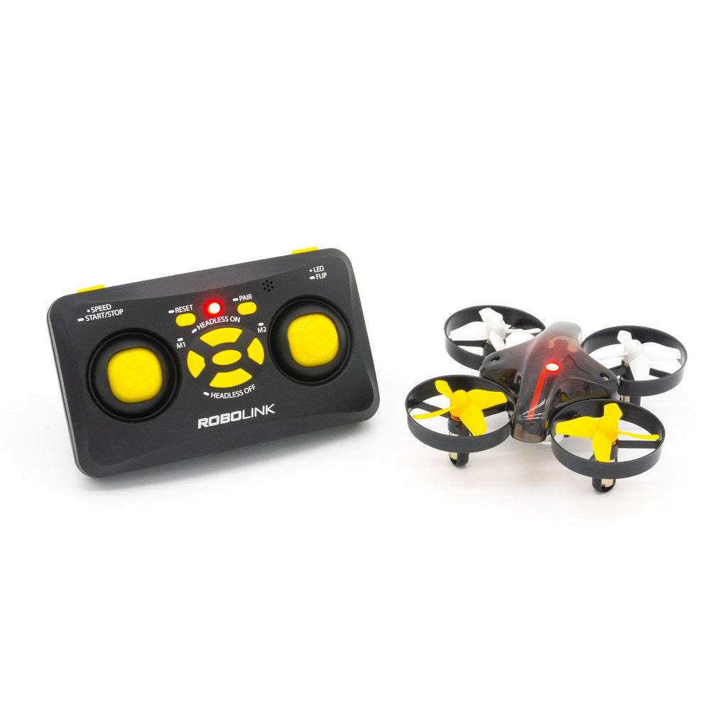 CoDrone MIni and the controller, a miniature programmable drone in Python and Blockly for education