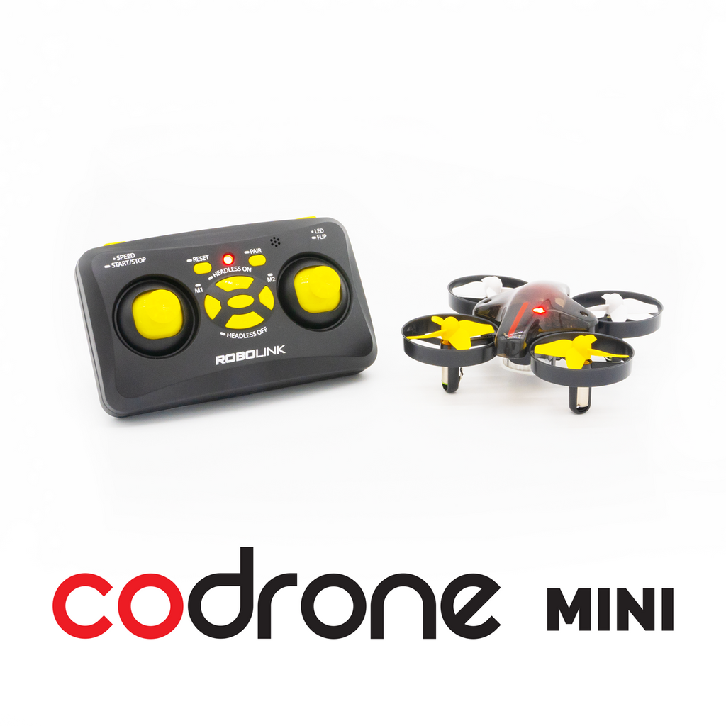 CoDrone Mini on a white background with logo