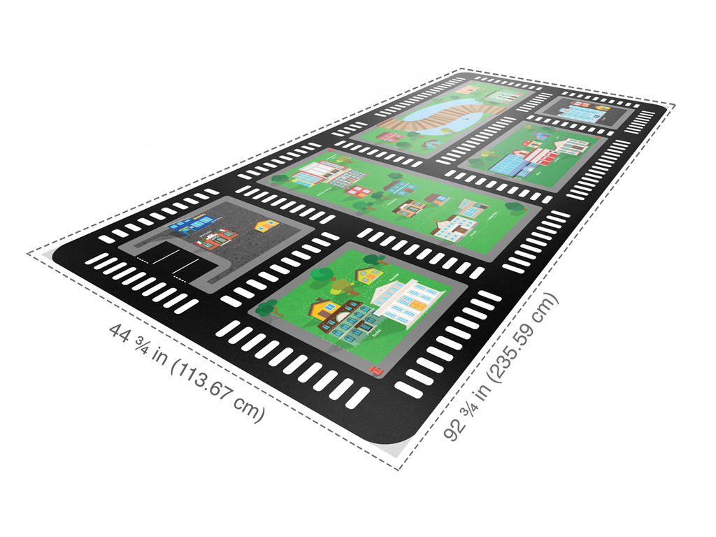 An example of the Zumitown vinyl mat, with measurements of 44 x 92 inches, or 114 x 236 centimeters