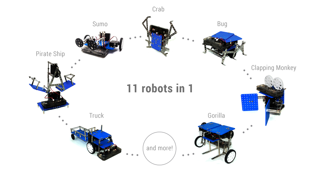 Rokit Smart example of 7 of the 11 robots