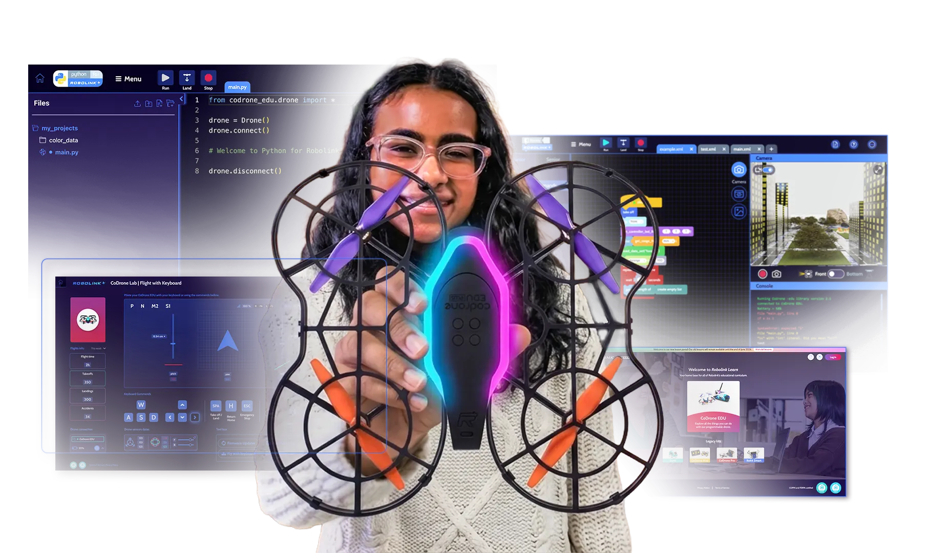 Student learning to code with CoDrone EDU PLUS